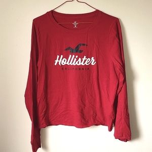 Hollister Small Red Long Sleeve Sleepwear Shirt NWOT